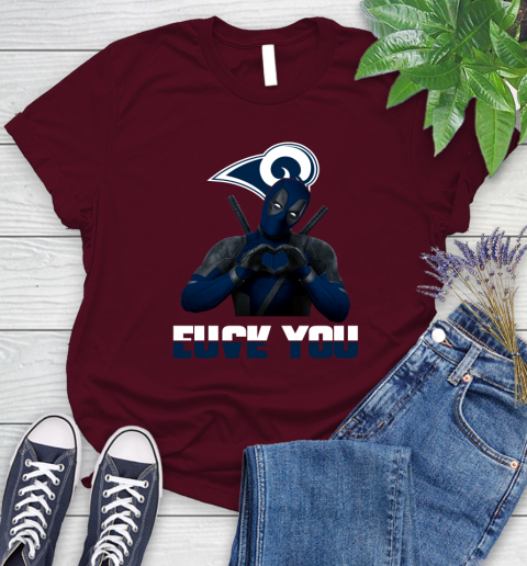 NHL Los Angeles Rams Deadpool Love You Fuck You Football Sports Women's T-Shirt 7