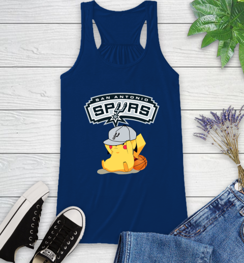 NBA Pikachu Basketball Sports San Antonio Spurs Racerback Tank 9