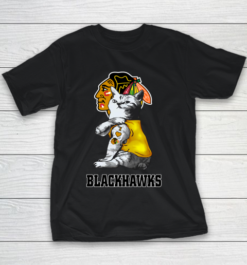 NHL My Cat Loves Chicago Blackhawks Hockey Youth T-Shirt