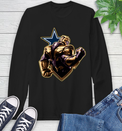 NFL Thanos Avengers Endgame Football Sports Dallas Cowboys Long Sleeve T-Shirt 2