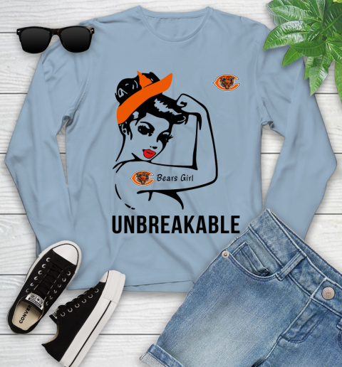 NFL Chicago Bears Girl Unbreakable Football Sports Youth Long Sleeve 6