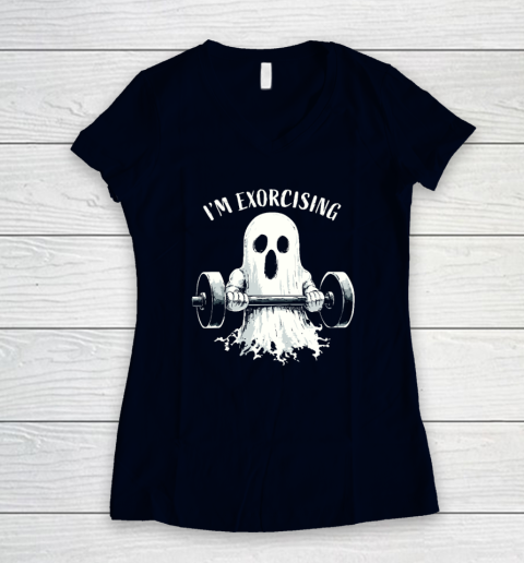 I'm Exorcising Funny Ghost Halloween Women's V-Neck T-Shirt 2