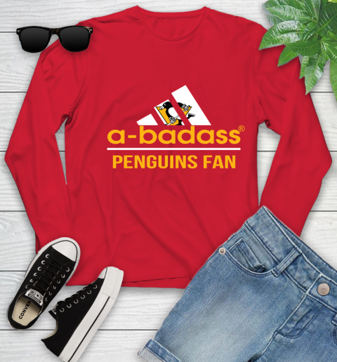 NHL A Badass Pittsburgh Penguins Fan Adidas Hockey Sports Youth Long Sleeve 11