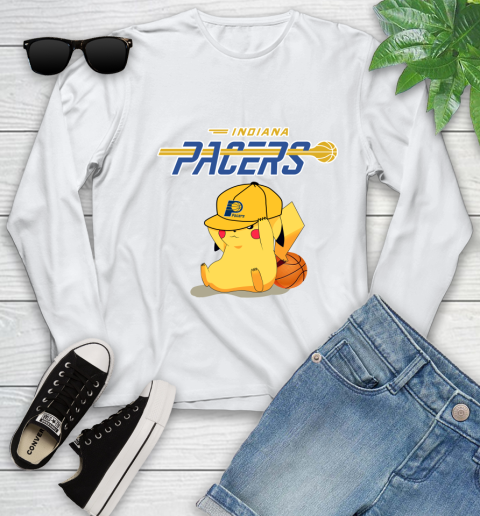 NBA Pikachu Basketball Sports Indiana Pacers Youth Long Sleeve
