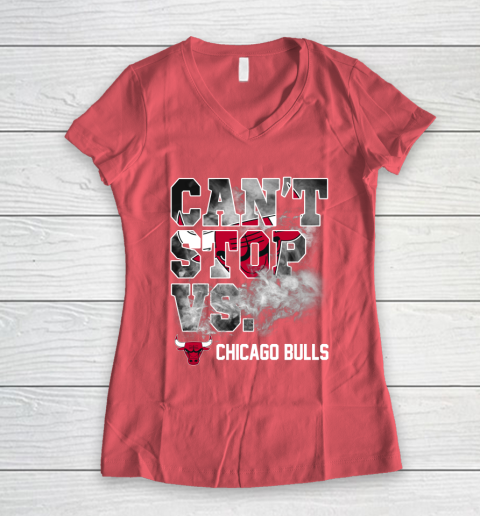 NBA Chicago Bulls Basketball Can't Stop Vs Women's V-Neck T-Shirt 4