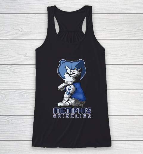 NBA Basketball My Cat Loves Memphis Grizzlies Racerback Tank