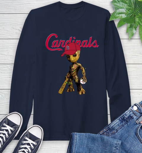 MLB St.Louis Cardinals Groot Guardians Of The Galaxy Baseball Long Sleeve T-Shirt 4