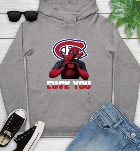 NHL Montreal Canadiens Deadpool Love You Fuck You Hockey Sports Youth Hoodie 6