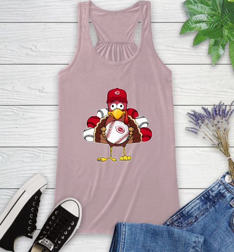 Cincinnati Reds Turkey thanksgiving Racerback Tank 11