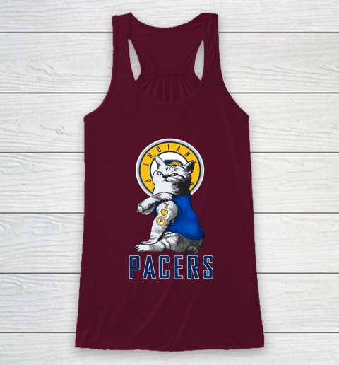 NBA Basketball My Cat Loves Indiana Pacers Racerback Tank 2