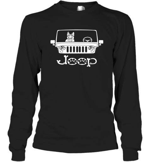 German Shepherd Dog Hoodie  Riding on Jeep Long Sleeve