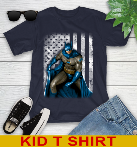 Detroit Lions NFL Football Batman DC American Flag Shirt Youth T-Shirt 2