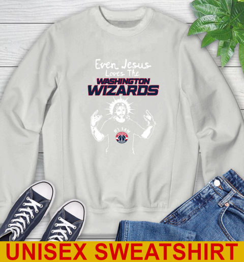 Washington Wizards NBA Basketball Even Jesus Loves The Wizards Shirt Sweatshirt 5