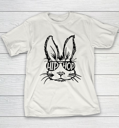 Hip Hop Bunny Face With Sunglasses Easter Day Youth T-Shirt