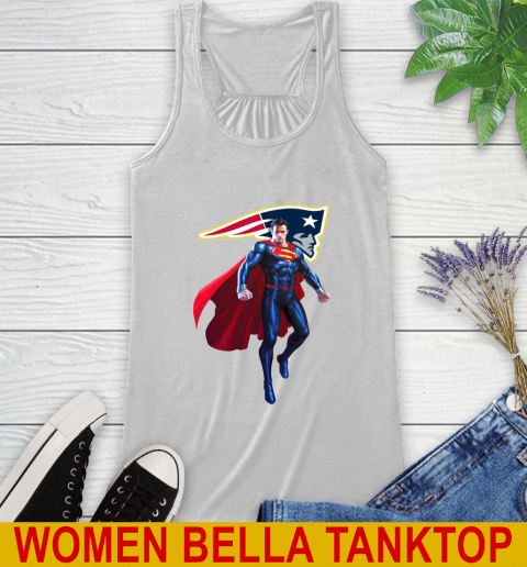NFL Superman DC Sports Football New England Patriots Racerback Tank