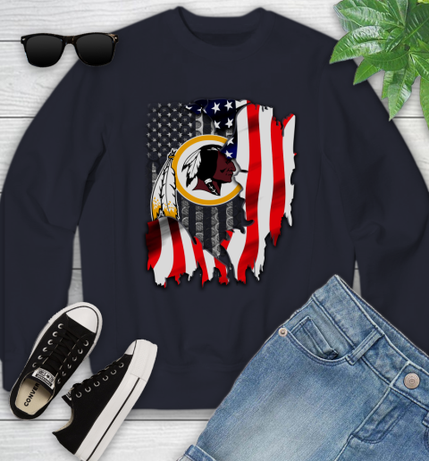 Washington Redskins NFL Football American Flag Youth Sweatshirt 2