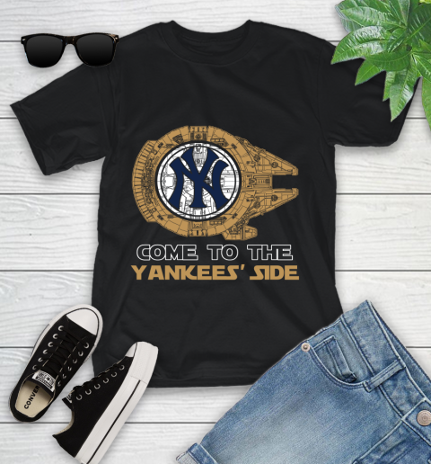 MLB Come To The New York Yankees Sox Side Star Wars Baseball Sports Youth T-Shirt