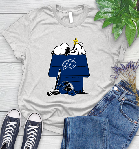 Tampa Bay Lightning NHL Hockey Snoopy Woodstock The Peanuts Movie Women's T-Shirt