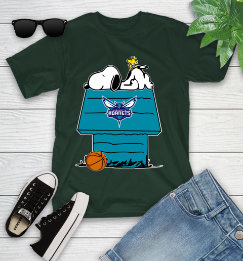 Charlotte Hornets NBA Basketball Snoopy Woodstock The Peanuts Movie Youth T-Shirt 5