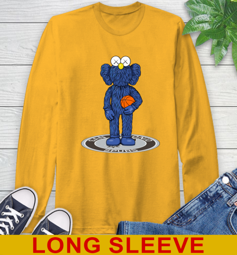 NBA Basketball San Antonio Spurs Kaws Bff Blue Figure Shirt Long Sleeve T-Shirt 3