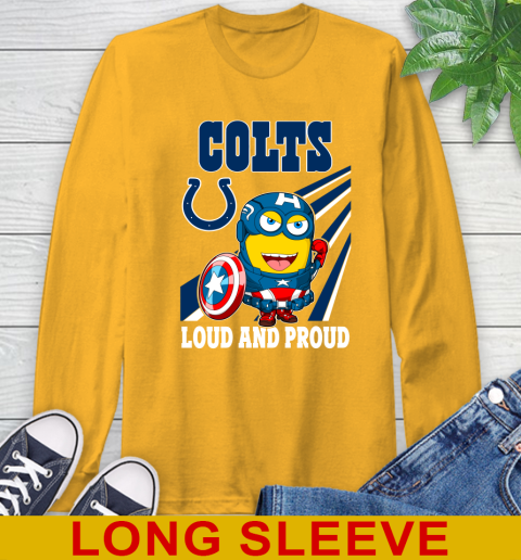NFL Football Indianapolis Colts Captain America Marvel Avengers Minion Shirt Long Sleeve T-Shirt 3 NFL Football Indianapolis Colts Captain America Marvel Avengers Minion Shirt Long Sleeve T-Shirt - Image 3