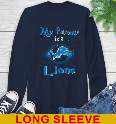 NFL Football Harry Potter My Patronus Is A Detroit Lions Long Sleeve T-Shirt 3