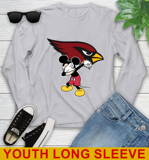 Arizona Cardinals NFL Football Dabbing Mickey Disney Sports Youth Long Sleeve 6