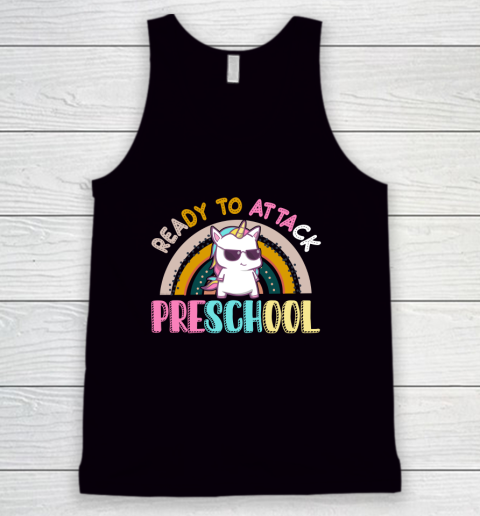 Back to school shirt Ready To Attack PreSchool Unicorn Tank Top