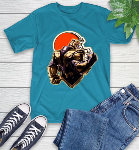 NFL Thanos Avengers Endgame Football Sports Cleveland Browns T-Shirt 8