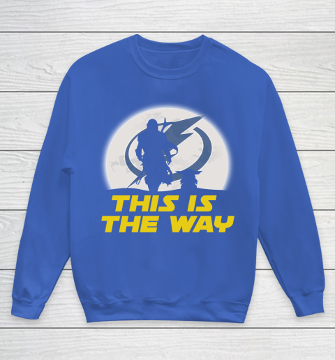 Tampa Bay Lightning NHL Ice Hockey Star Wars Yoda And Mandalorian This Is The Way Youth Sweatshirt 6
