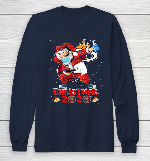 Miami Heat Funny Santa Claus Dabbing Christmas 2020 NBA Long Sleeve T-Shirt 2