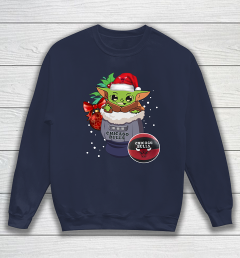 Chicago Bulls Christmas Baby Yoda Star Wars Funny Happy NBA Sweatshirt 3