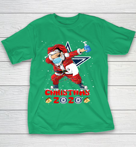 Dallas Cowboys Funny Santa Claus Dabbing Christmas 2020 NFL Youth T-Shirt 3