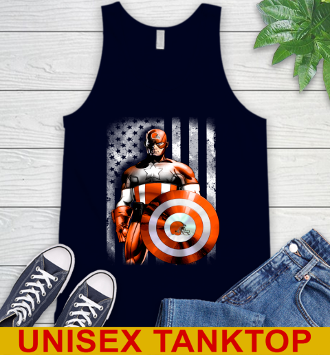 Cleveland Browns NFL Football Captain America Marvel Avengers American Flag Shirt Tank Top 2
