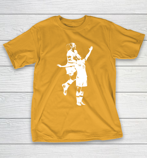 Megan Rapinoe and Alex Morgan Victory Pose  The White Stencil T-Shirt 2