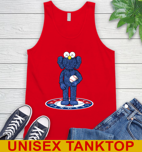 MLB Baseball Texas Rangers Kaws Bff Blue Figure Shirt Tank Top 6
