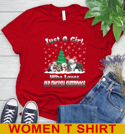 Christmas Just a girl who love old english sheepdogs dog pet lover 95