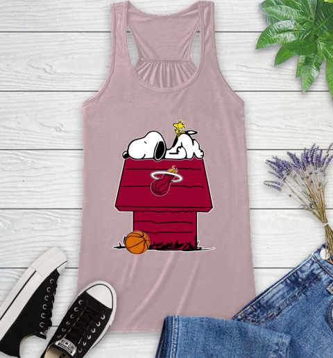 Miami Heat NBA Basketball Snoopy Woodstock The Peanuts Movie Racerback Tank 11