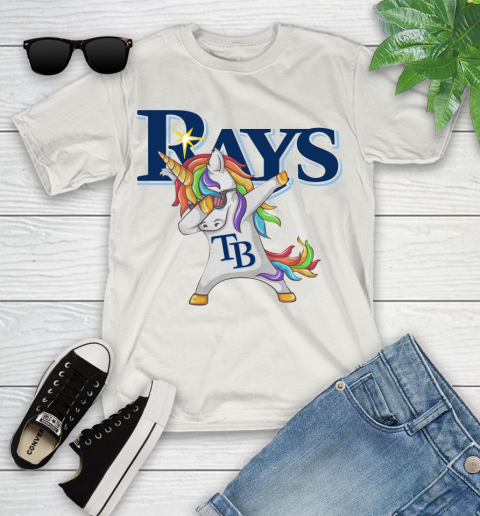 Tampa Bay Rays MLB Baseball Funny Unicorn Dabbing Sports Youth T-Shirt 12