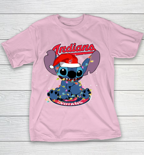 Cleveland Indians MLB noel stitch Baseball Christmas Youth T-Shirt 5