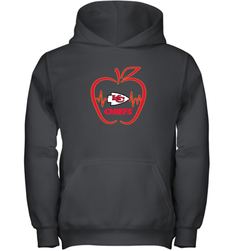 Apple Heartbeat Teacher Symbol Kansas City Chiefs Youth T-Shirt 