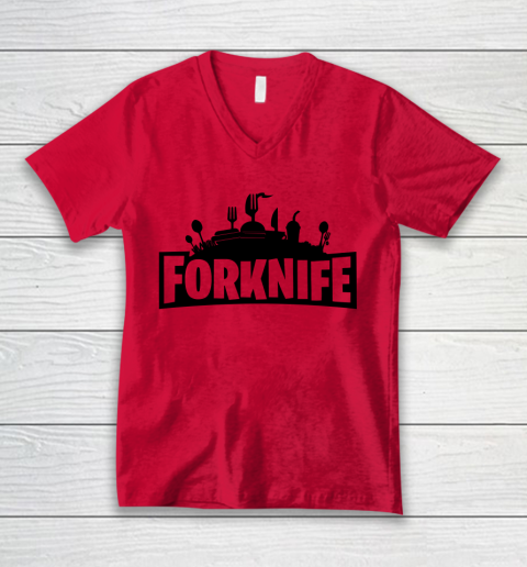 Fortnite Tshirt Forknife V-Neck T-Shirt 3