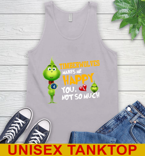 NBA Minnesota Timberwolves Makes Me Happy You Not So Much Grinch Basketball Sports Tank Top 3