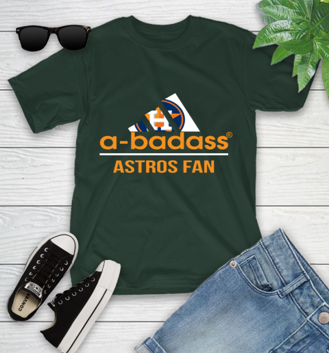 MLB A Badass Houston Astros Fan Adidas Baseball Sports Youth T-Shirt 5