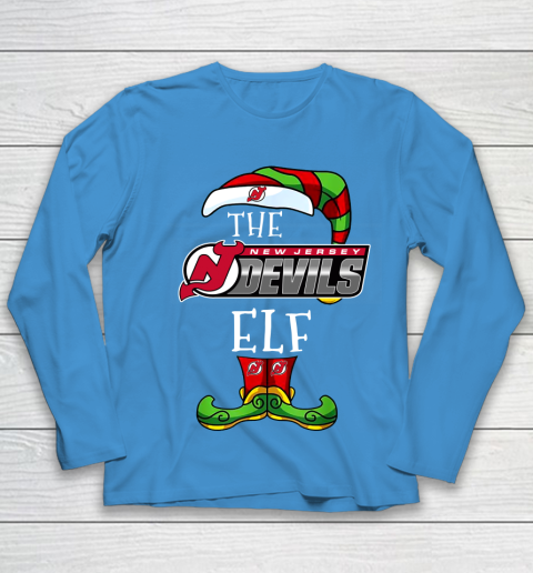 New Jersey Devils Christmas ELF Funny NHL Youth Long Sleeve 5