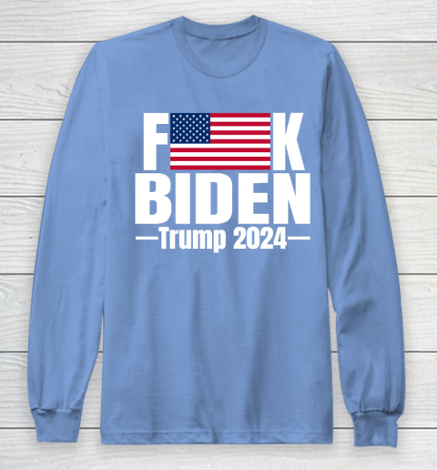 Fuck Biden American Flag Trump 2024 Long Sleeve T-Shirt 8