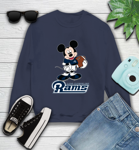 NFL Football Los Angeles Rams Cheerful Mickey Mouse Shirt Sweatshirt 3