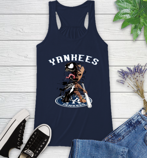 MLB New York Yankees Baseball Venom Groot Guardians Of The Galaxy Racerback Tank 12