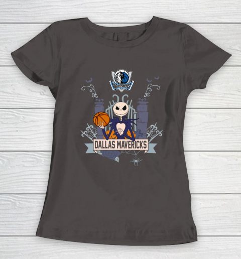 NBA Dallas Mavericks Basketball Jack Skellington Halloween Women's T-Shirt 7