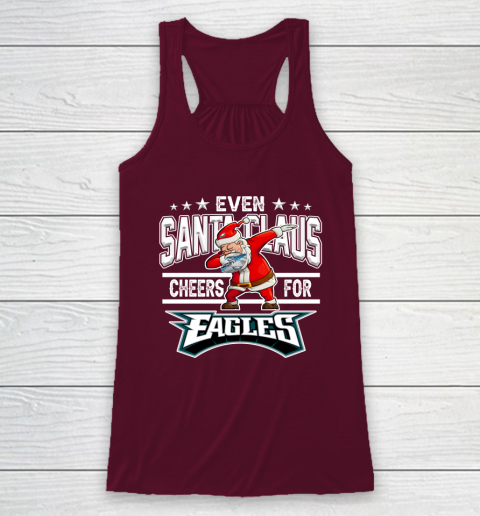 Philadelphia Eagles Even Santa Claus Cheers For Christmas NFL Racerback Tank 2